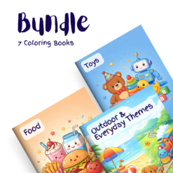 Toys, Food & Outdoor Fun Bundle – 7 Coloring Books