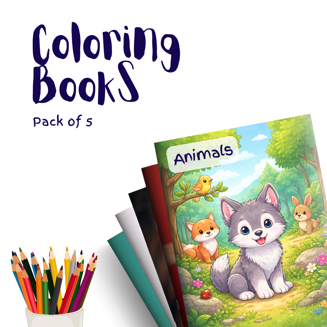 Animals – 5 Coloring Books